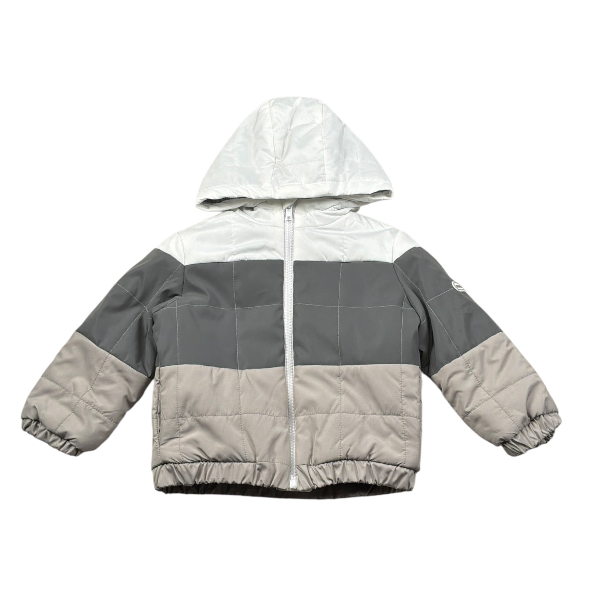 Monnalisa Giubbino Tricolore con Capuccio Catalinfrangente Grigio per Bambino 288100J GRIGIO MONNALISA 