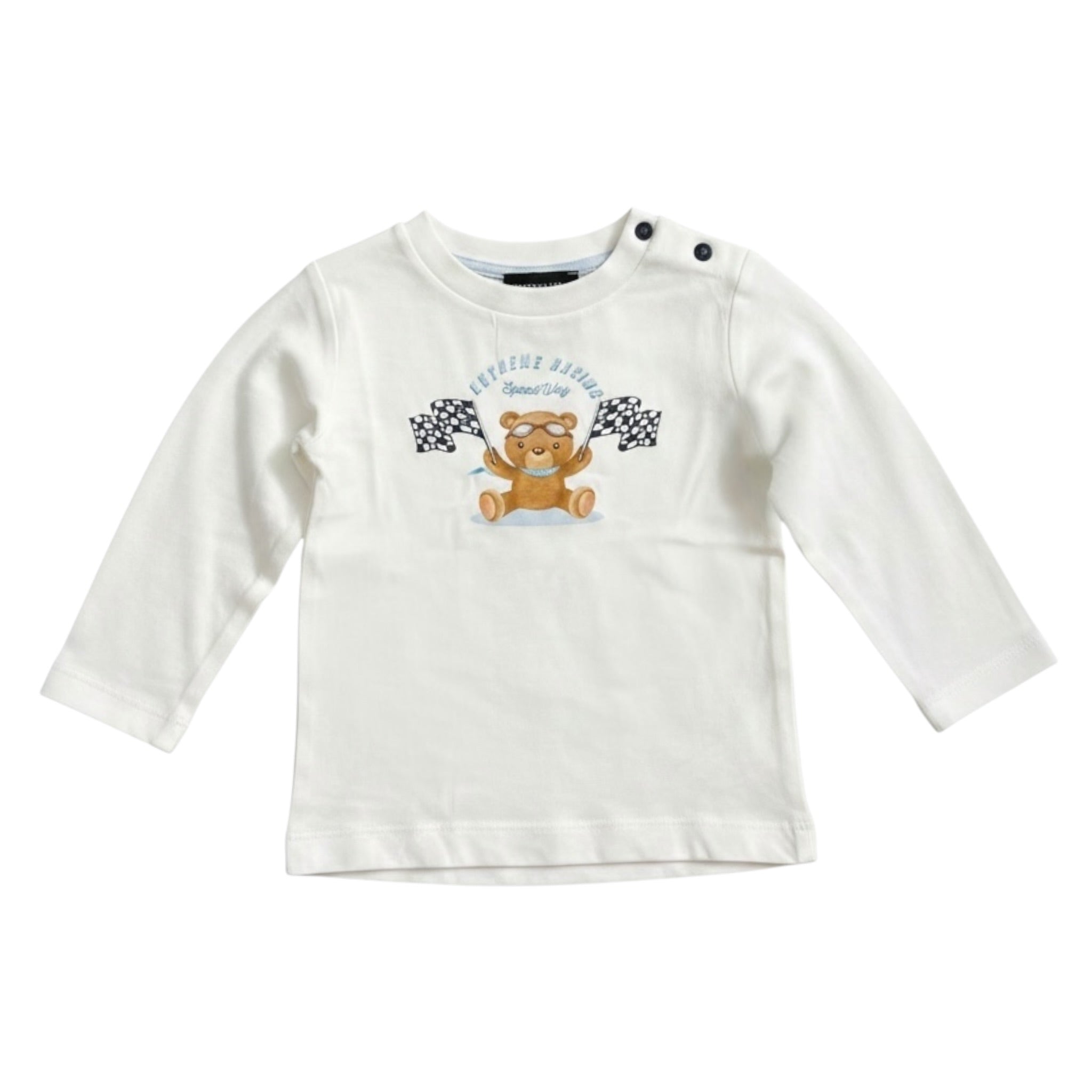 Monnalisa Shirt Girocollo tinta unita con Stampa Bianco per Neonato 28B607 BIANCO MONNALISA 