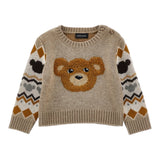 Monnalisa Maglia tinta unita con Stampa Beige per Bambina 28F607 BEIGE MONNALISA 