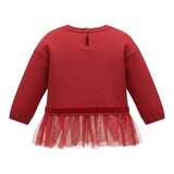Monnalisa Shirt tinta unita con Tulle Rosso per Neonata 310622AK ROSSO MONNALISA 