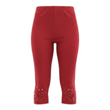 Monnalisa Leggins tinta unita con Brillantini Rosso per Neonata 314408AC ROSSO MONNALISA 