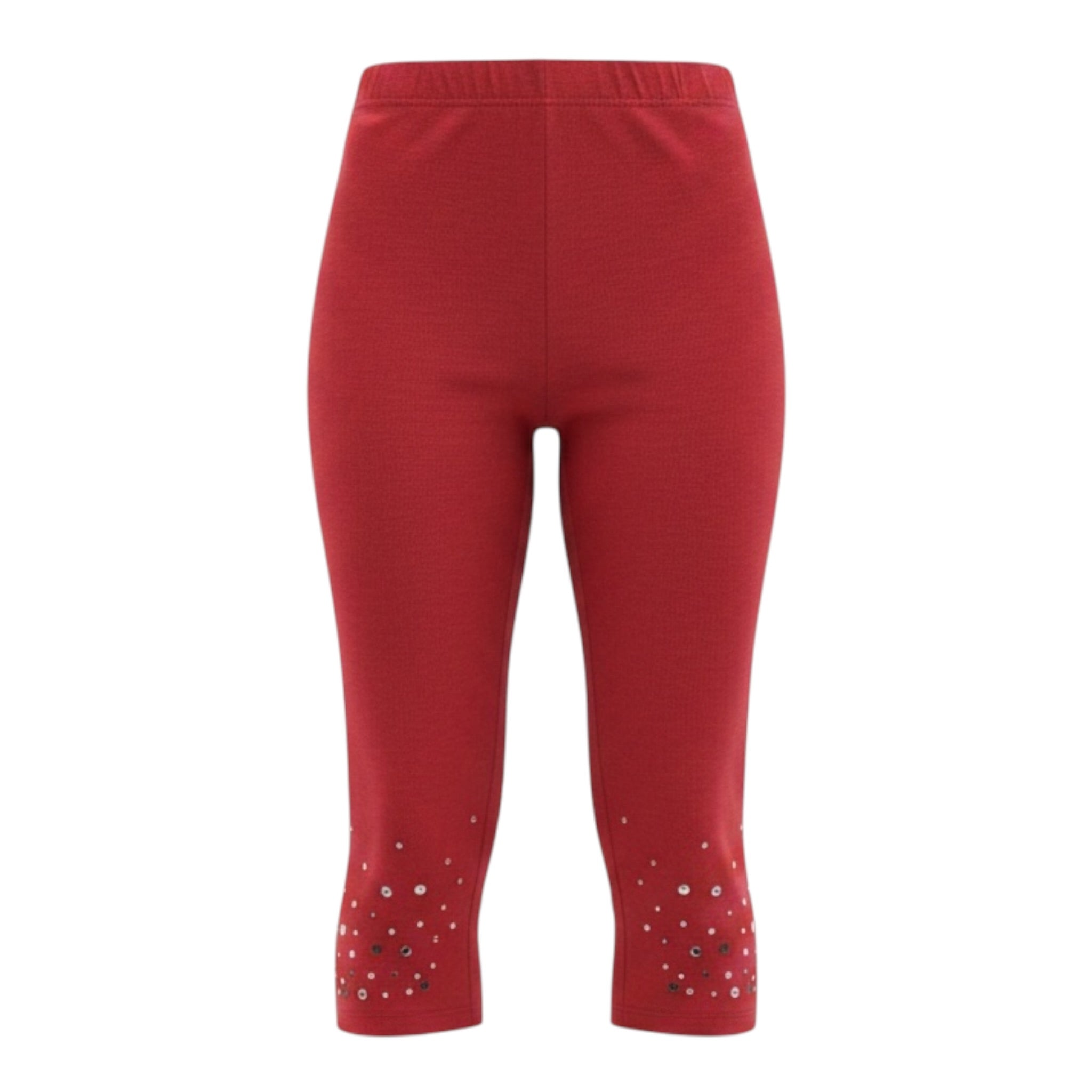 Monnalisa Leggins tinta unita con Brillantini Rosso per Neonata 314408AC ROSSO MONNALISA 
