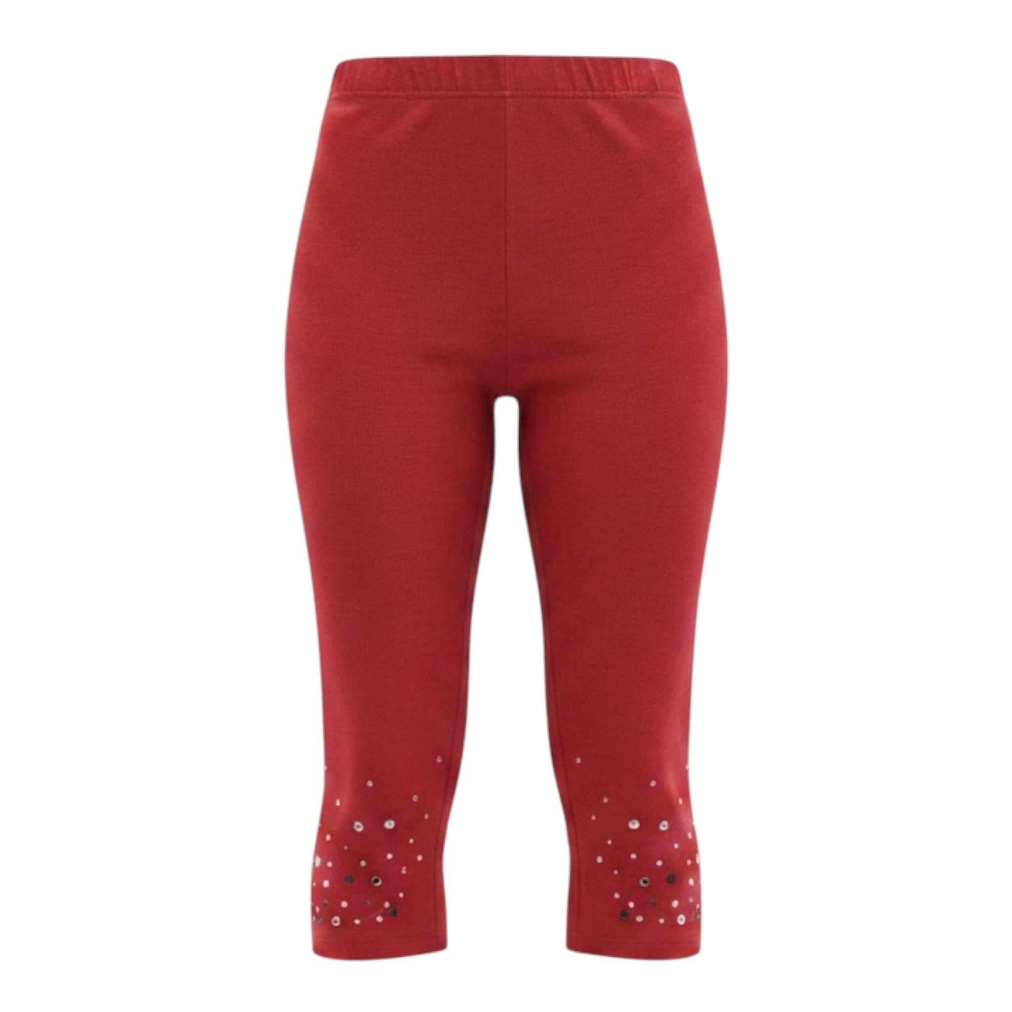 Monnalisa Leggins tinta unita con Brillantini Rosso per Neonata 314408AC ROSSO MONNALISA 