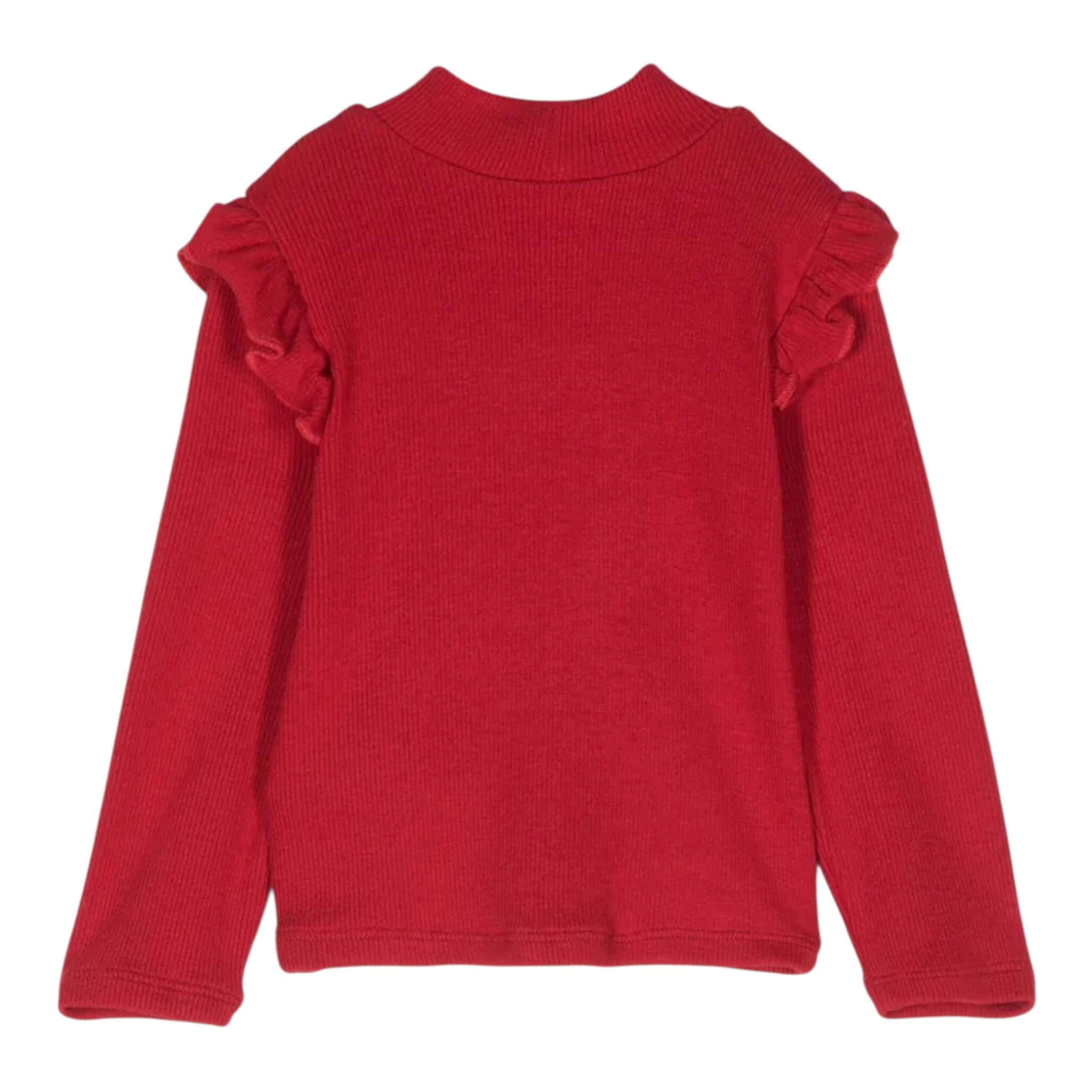 Monnalisa Maglia tinta unita con Balze Rosso per Neonata 31D623 ROSSO MONNALISA 
