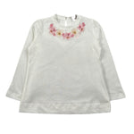 Monnalisa Shirt Girocollo tinta unita con Stampa Panna per Bambina 31F623J PANNA MONNALISA 