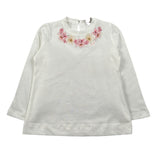 Monnalisa Shirt Girocollo tinta unita con Stampa Panna per Bambina 31F623J PANNA MONNALISA 