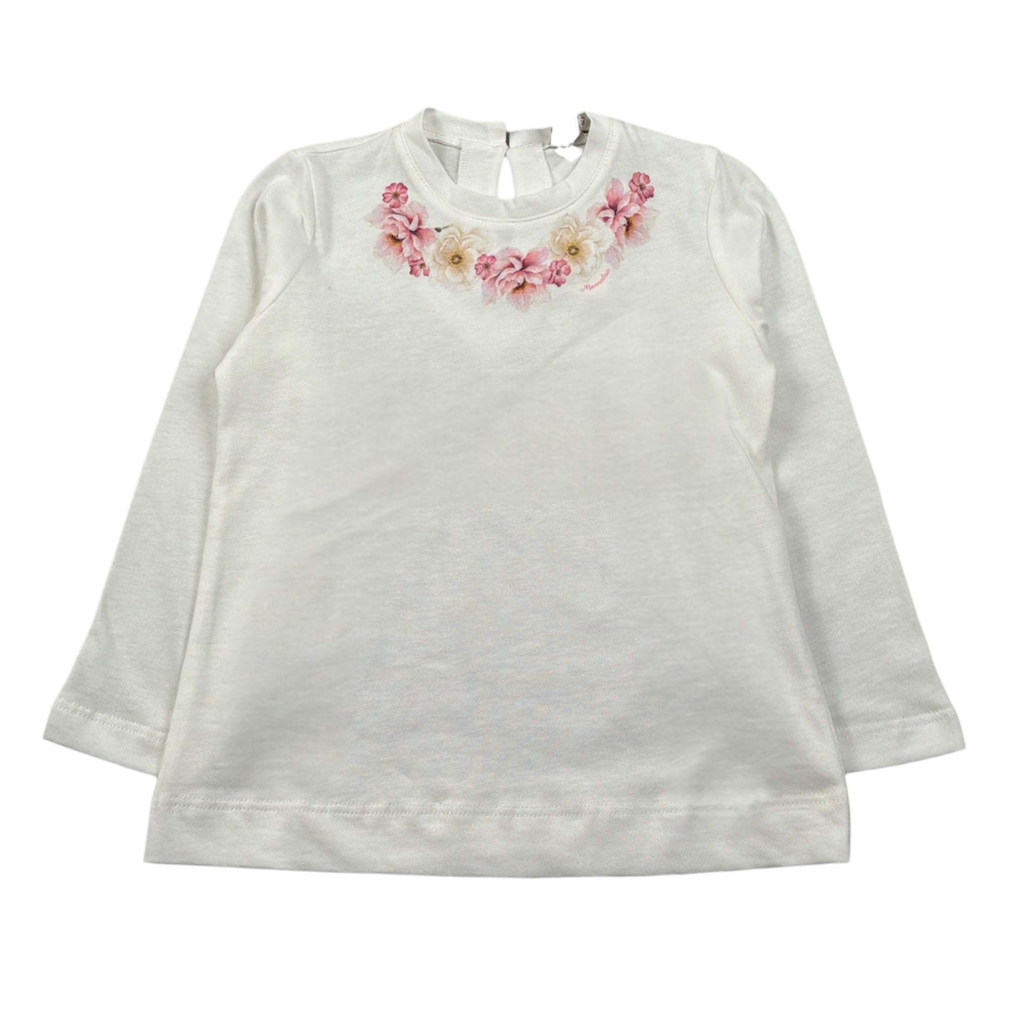 Monnalisa Shirt Girocollo tinta unita con Stampa Panna per Bambina 31F623J PANNA MONNALISA 