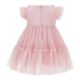 Monnalisa Abito tinta unita In Tulle Rosa per Neonata 31F909 ROSA MONNALISA 