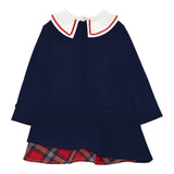 Monnalisa Abito Manica Lunga tinta unita Blu per Neonata 31F912 BLU MONNALISA 