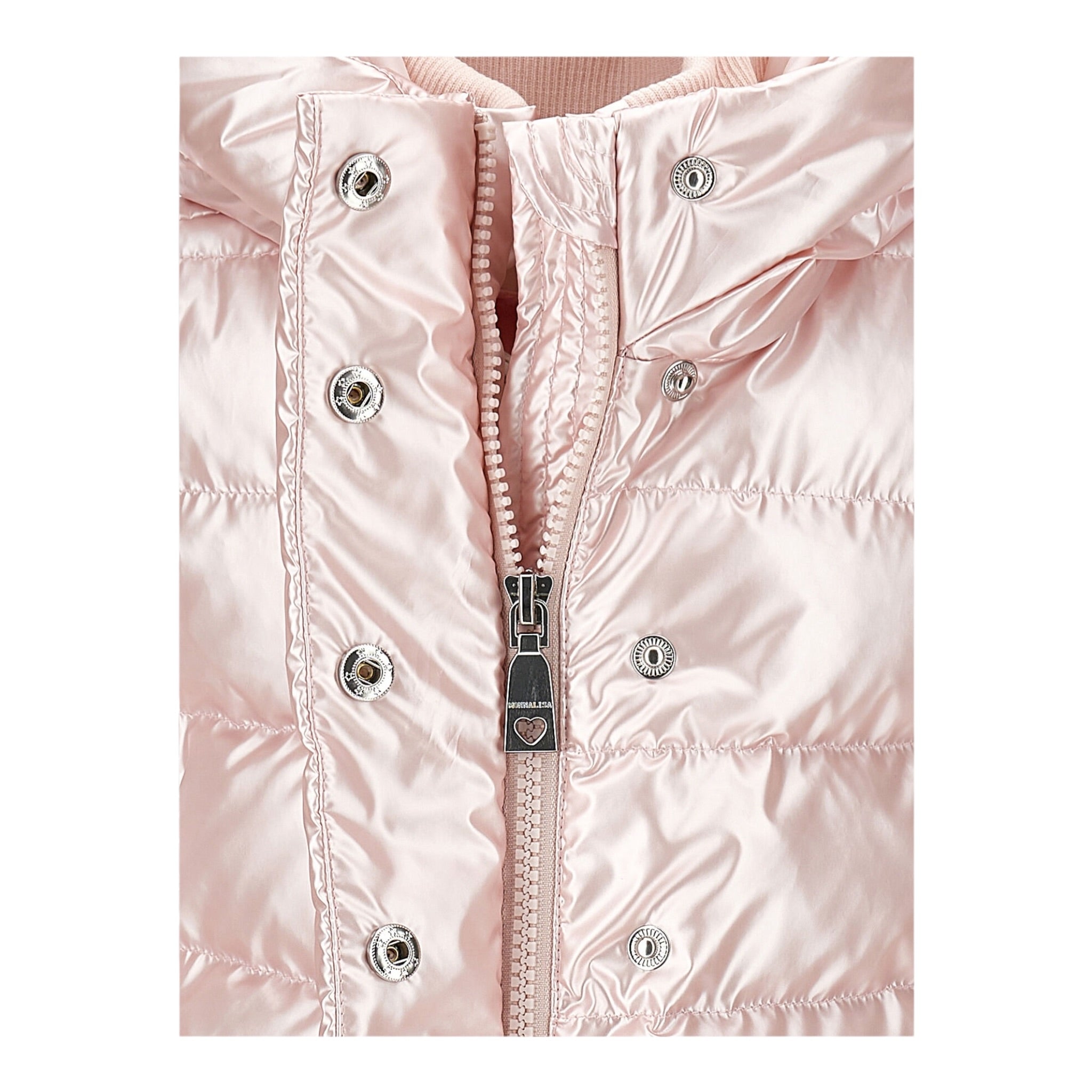 Monnalisa Giubbino tinta unita con Cappuccio Rosa per Bambina 37F102 ROSA MONNALISA 