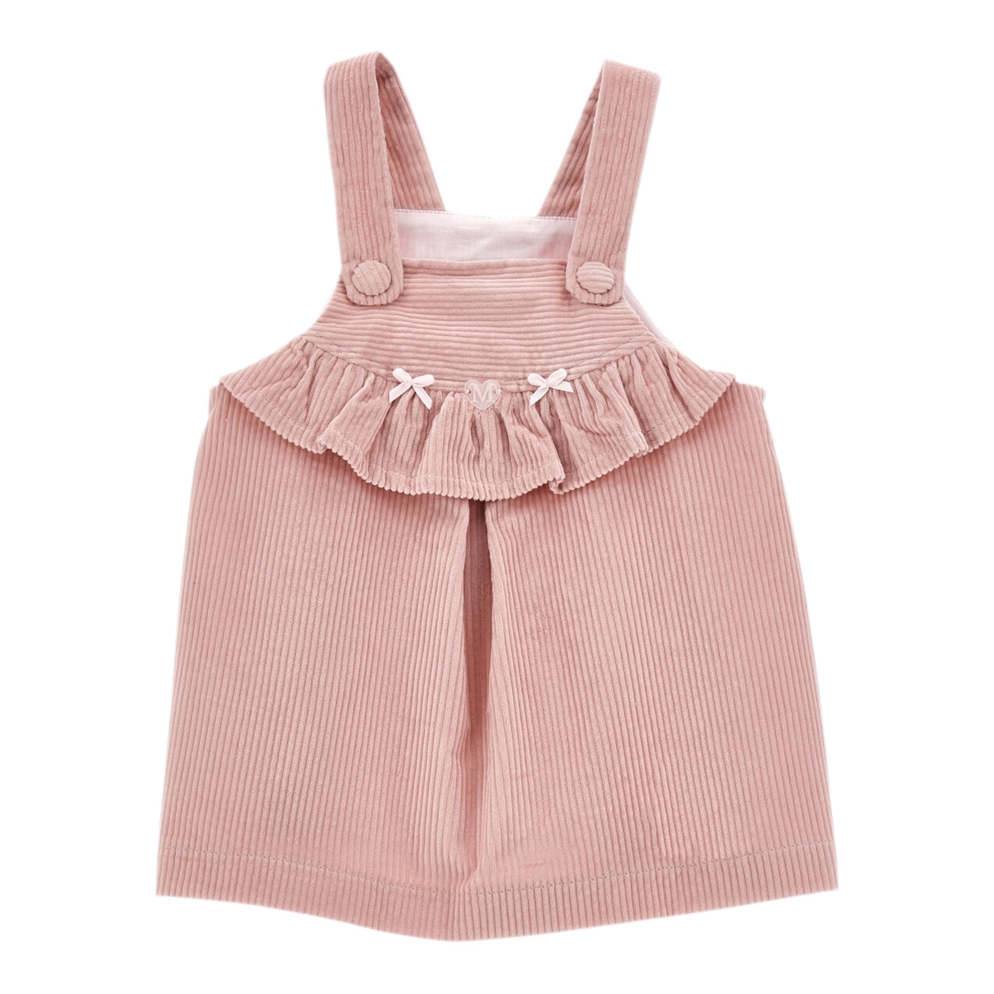 Monnalisa Salopette tinta unita In Velluto Rosa per Neonata 37F902 ROSA MONNALISA 