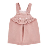 Monnalisa Salopette tinta unita In Velluto Rosa per Neonata 37F902 ROSA MONNALISA 