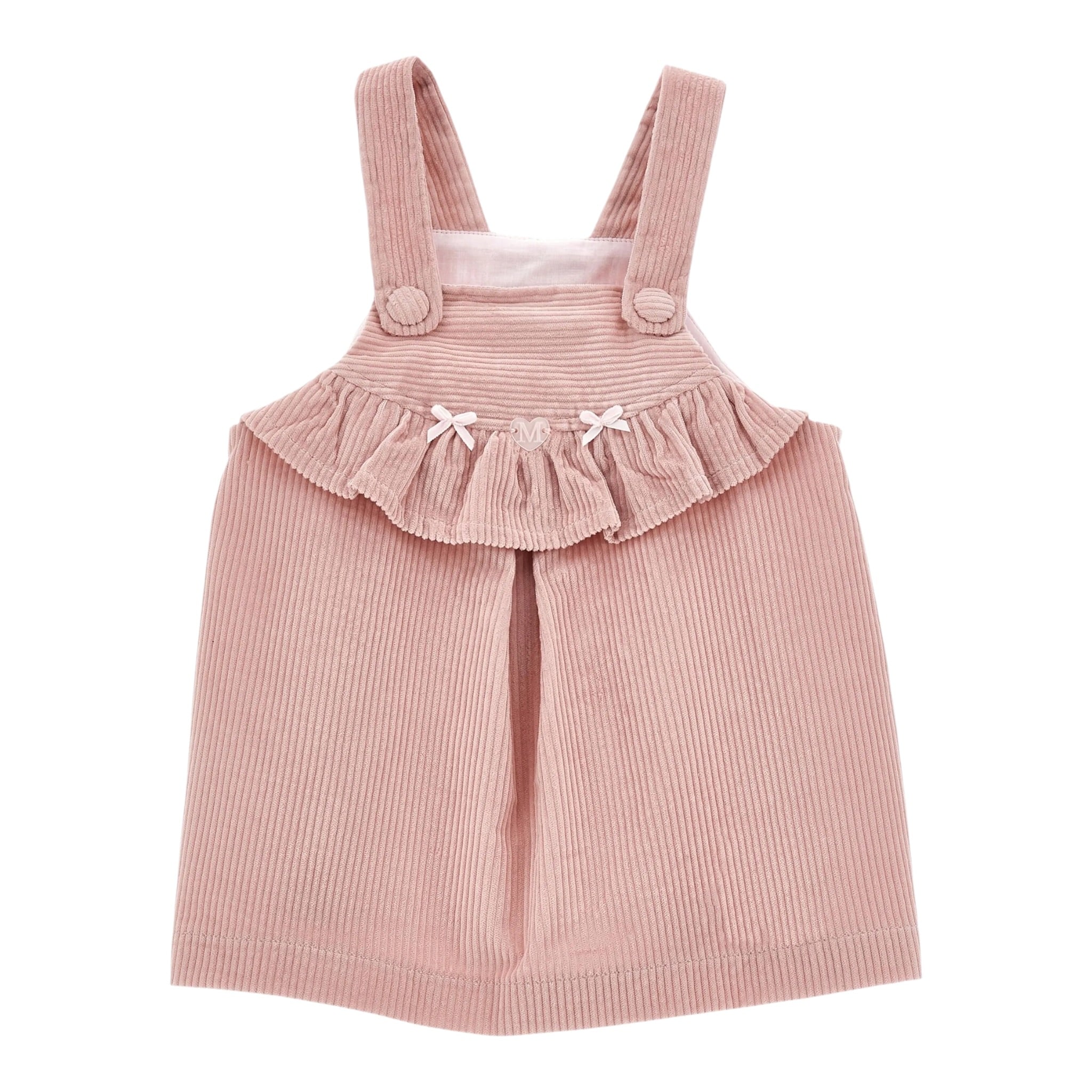 Monnalisa Salopette tinta unita In Velluto Rosa per Neonata 37F902X ROSA MONNALISA 