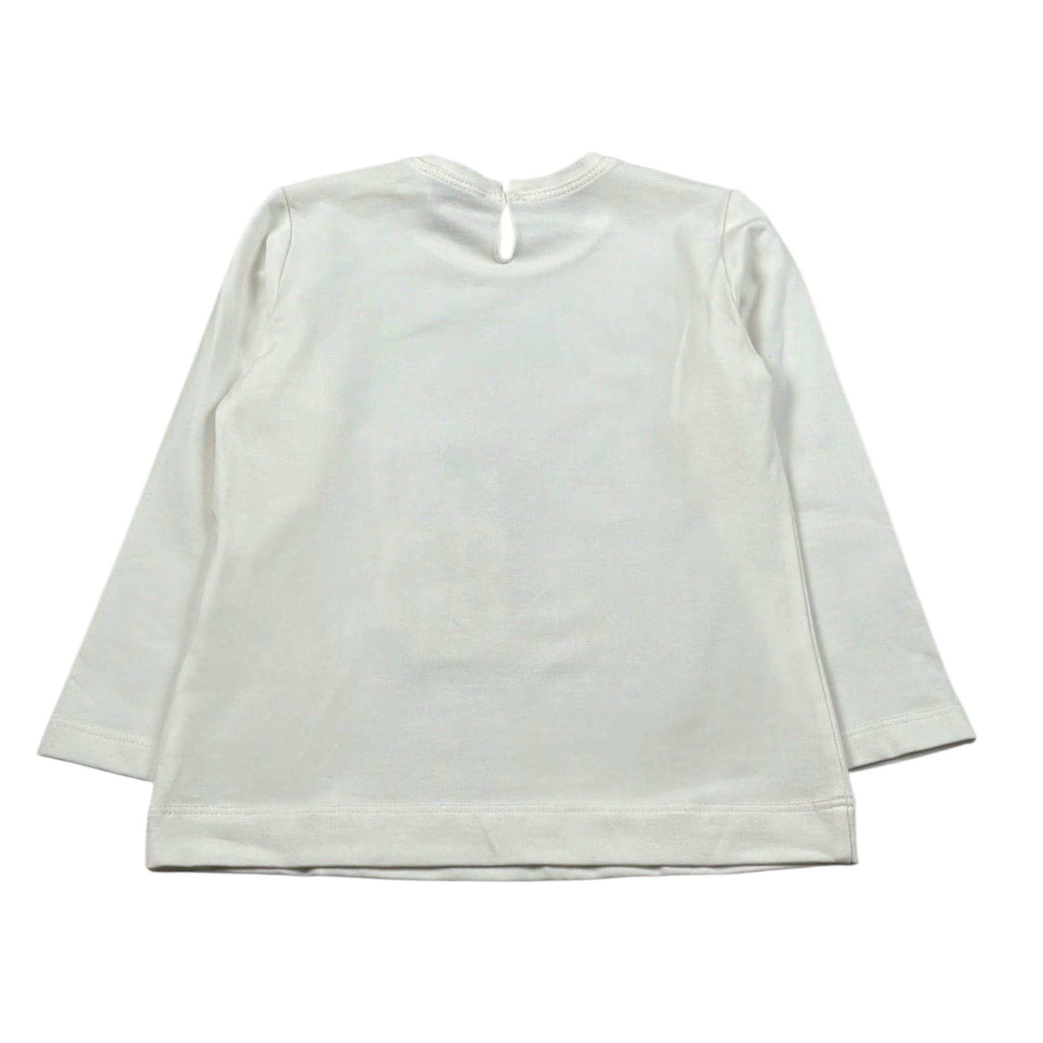 Monnalisa Shirt Girocollo tinta unita con Stampa Panna per Bambina 394609SQ PANNA MONNALISA 