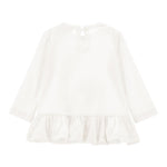Monnalisa Maxi Shirt tinta unita con Stampa Panna per Bambina 39D605 PANNA MONNALISA 