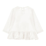 Monnalisa Maxi Shirt tinta unita con Stampa Panna per Bambina 39D605 PANNA MONNALISA 