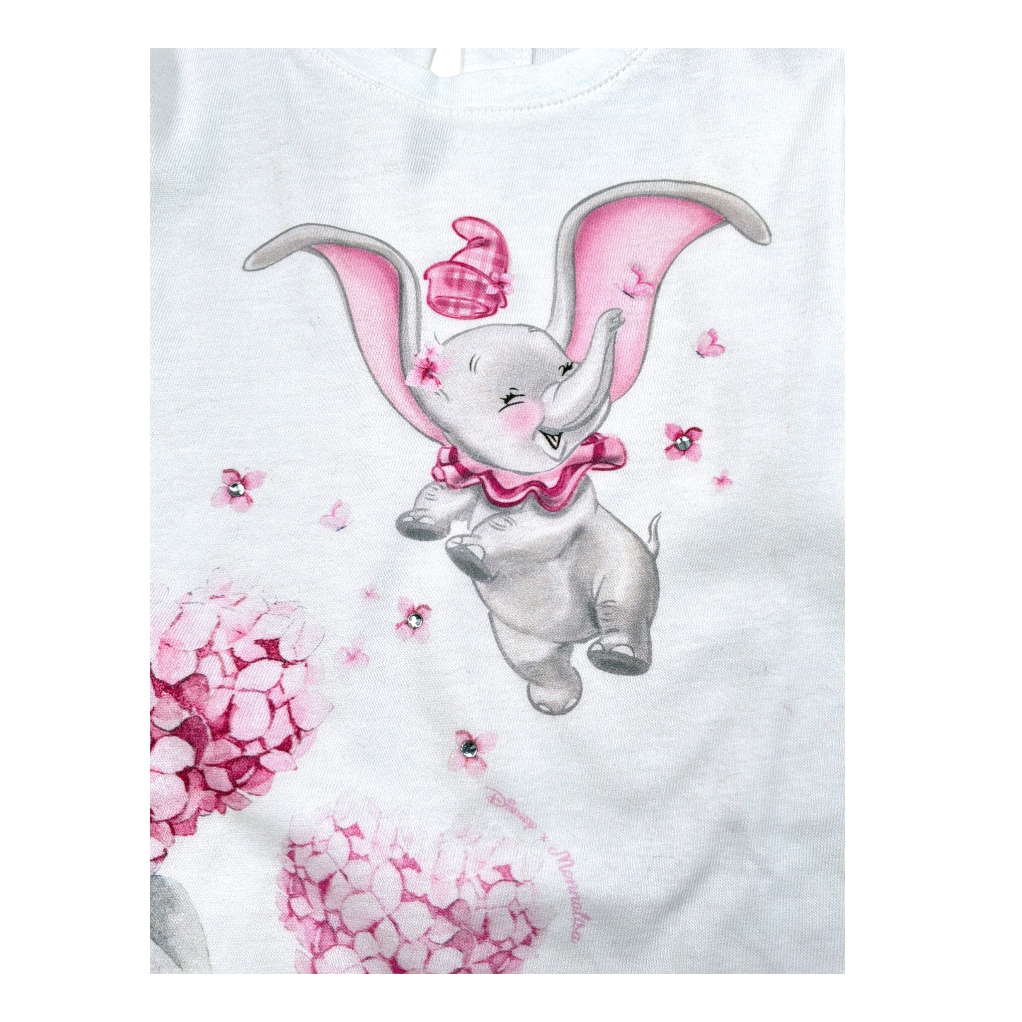 Monnalisa Maxi Shirt tinta unita con Stampa Panna per Bambina 39D605 PANNA MONNALISA 