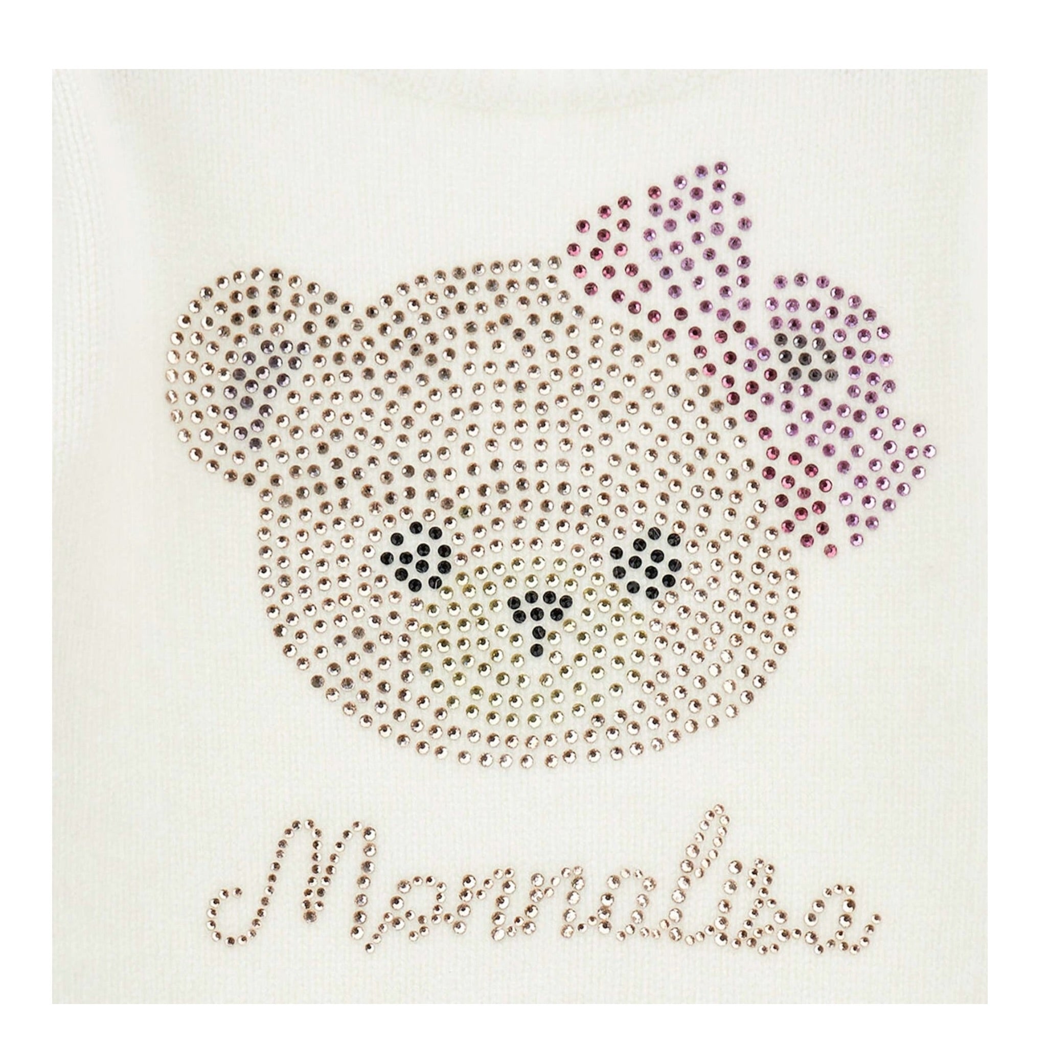 Monnalisa Maglia Girocollo tinta unita con Brillantini Panna per Neonata 39D617 PANNA MONNALISA 