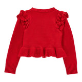 Monnalisa Maglia tinta unita con Balze Rosso per Neonata 39D619 ROSSO MONNALISA 