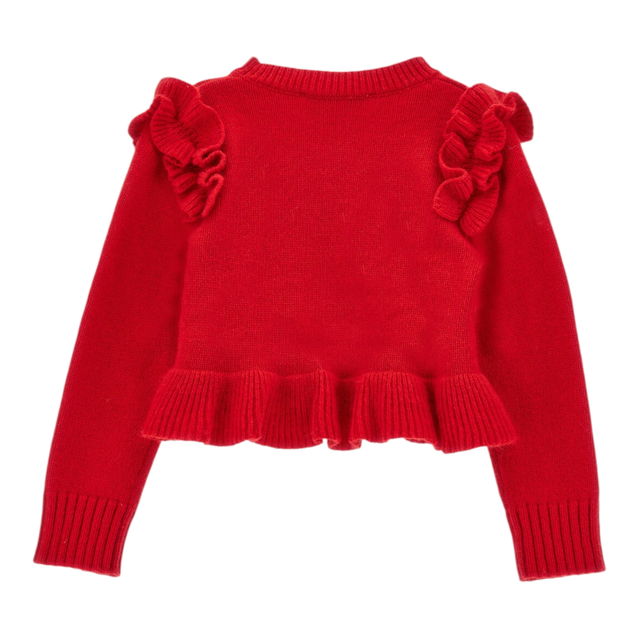 Monnalisa Maglia tinta unita con Balze Rosso per Neonata 39D619 ROSSO MONNALISA 