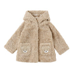 Monnalisa Cappotto tinta unita con Cappuccio Beige per Bambina 39F103 BEIGE MONNALISA 