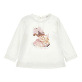 Monnalisa Shirt Girocollo tinta unita Cn Stampa Panna per Bambina 39F602X PANNA MONNALISA 