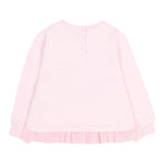 Monnalisa Felpa Chiusa Girocollo tinta unita con Stampa Rosa per Neonata 39F607 ROSA MONNALISA 