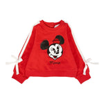 Monnalisa Felpa Chiusa Girocollo tinta unita con Stampa Minnie Rosso per Neonata 39F620 ROSSO MONNALISA 