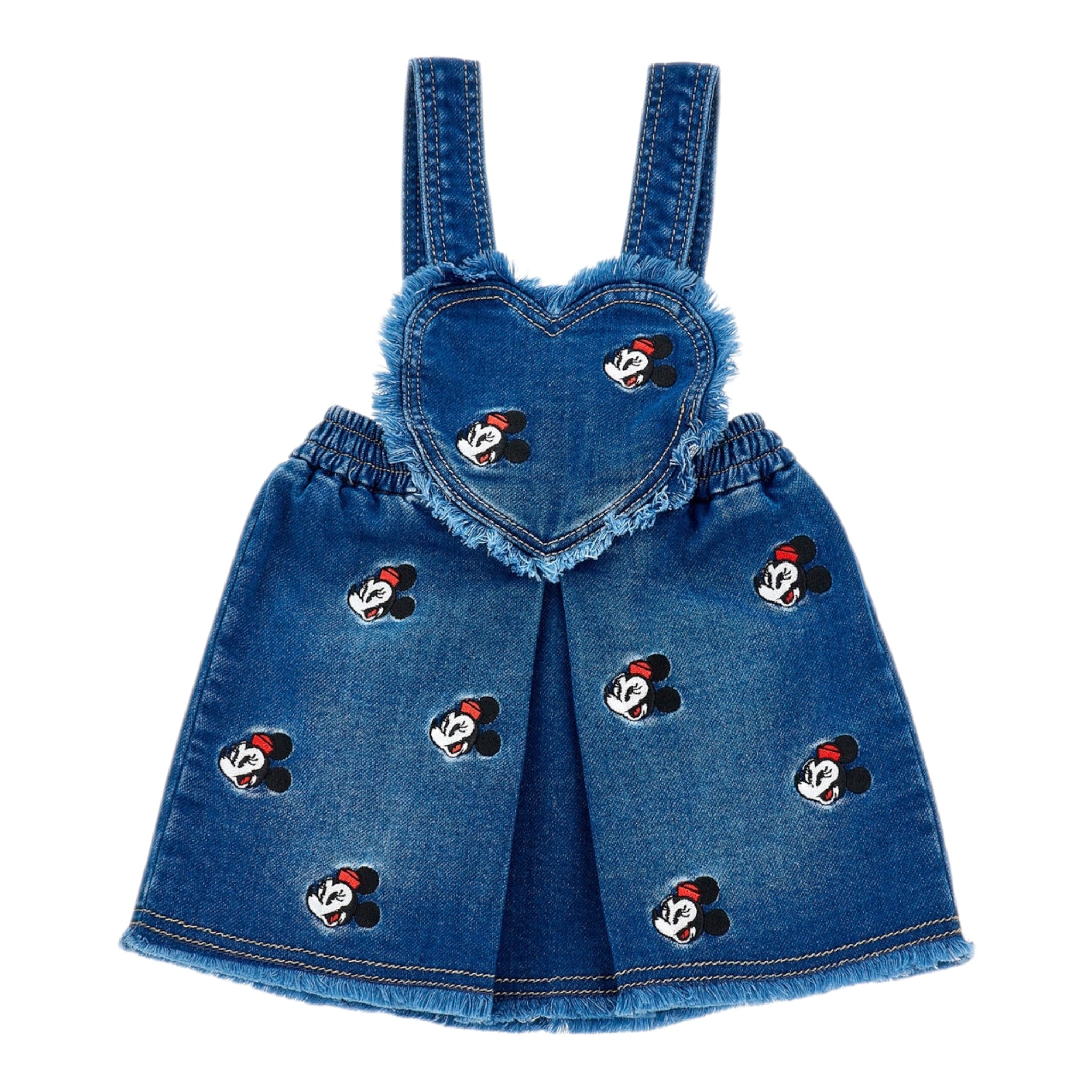 Monnalisa Salopette In Denim tinta unita con Ricami Blu per Bambina 39F703JXX BLU MONNALISA 
