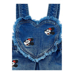 Monnalisa Salopette In Denim tinta unita con Ricami Blu per Bambina 39F703JXX BLU MONNALISA 