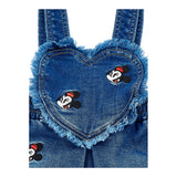 Monnalisa Salopette In Denim tinta unita con Ricami Blu per Neonata 39F703X BLU MONNALISA 