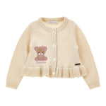 Monnalisa Cardigan tinta unita con Ricami Beige per Neonata 39F802 BEIGE MONNALISA 