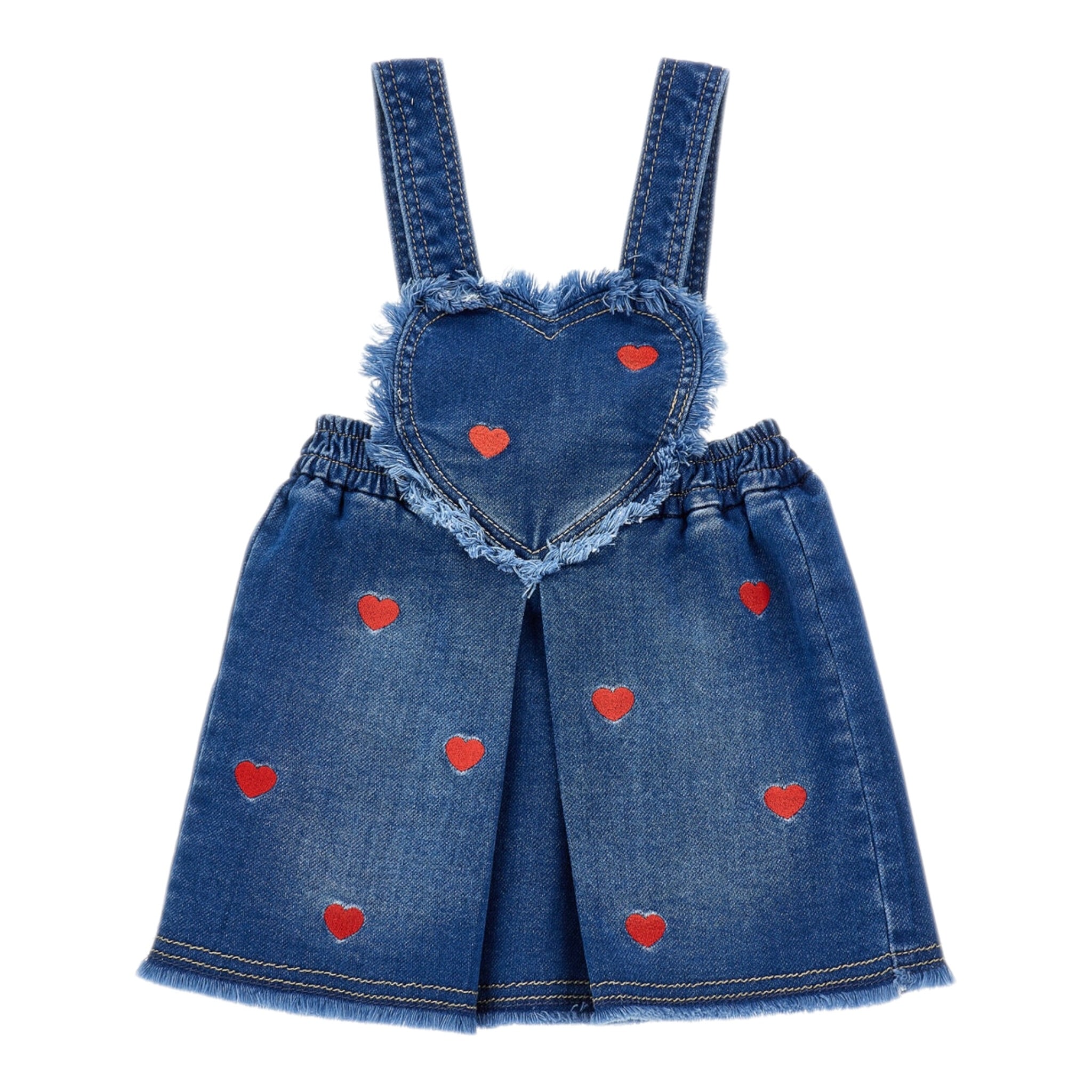 Monnalisa Gonna Salopette tinta unita In Denim Blu per Neonata 39F3RU BLU MONNALISA 