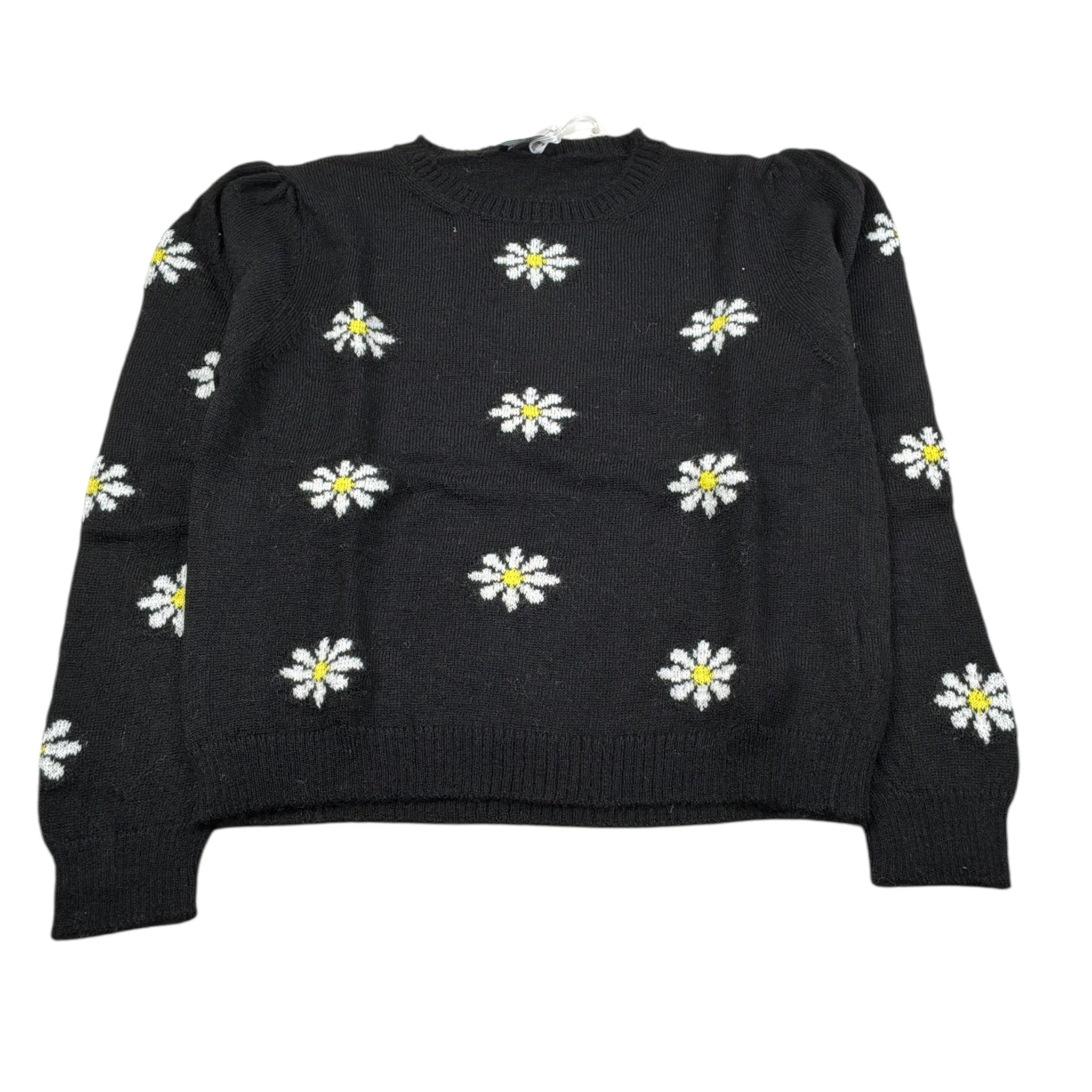 Monnalisa Maglia Girocollo tinta unita con Ricami Nero per Bambina 498601 NERO MONNALISA 