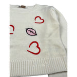 Monnalisa Maglia Girocollo tinta unita con Ricami Panna per Bambina 498621 PANNA MONNALISA 