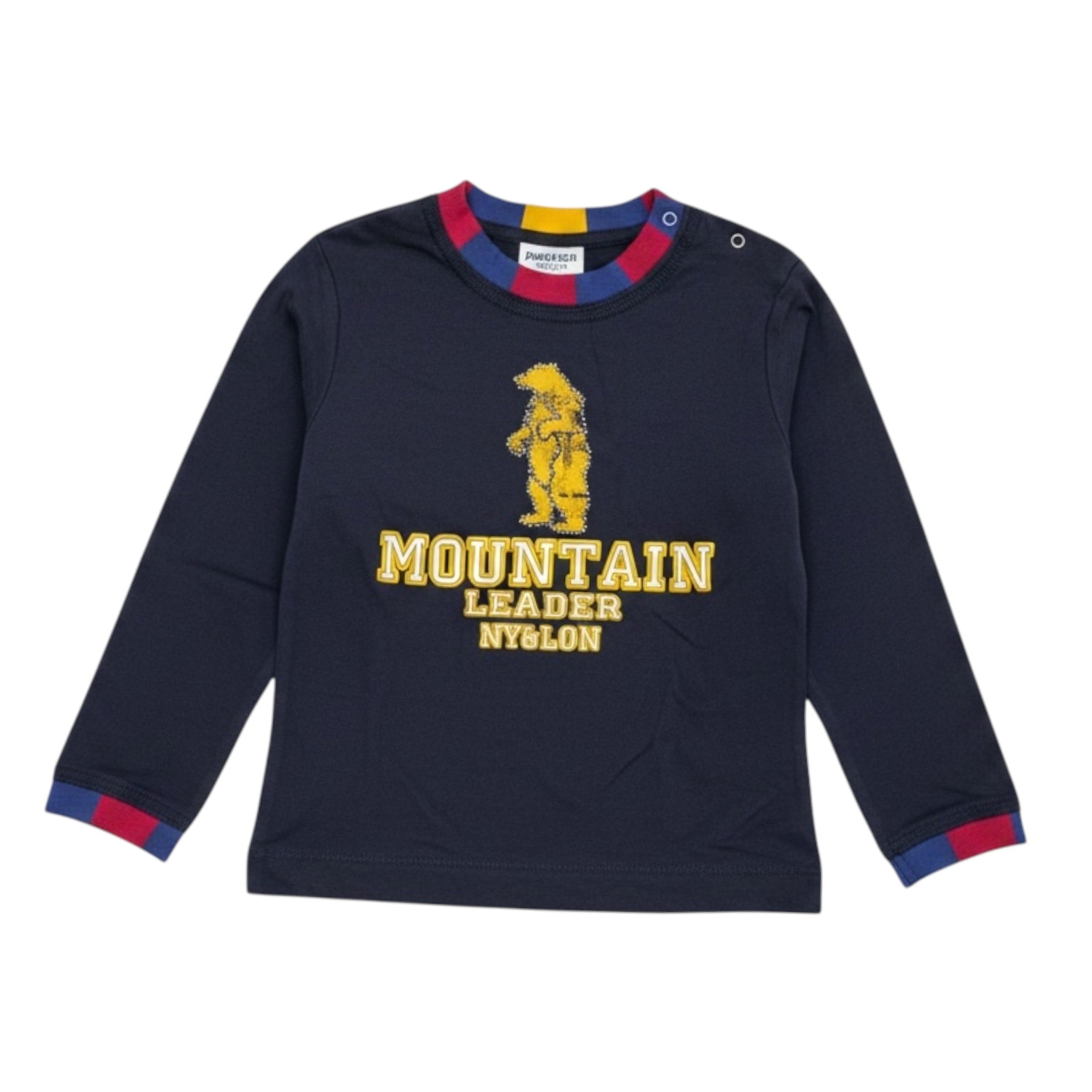 Monnalisa Shirt Girocollo tinta unita con Stampa Blu per Neonato 65260188N BLU MONNALISA 