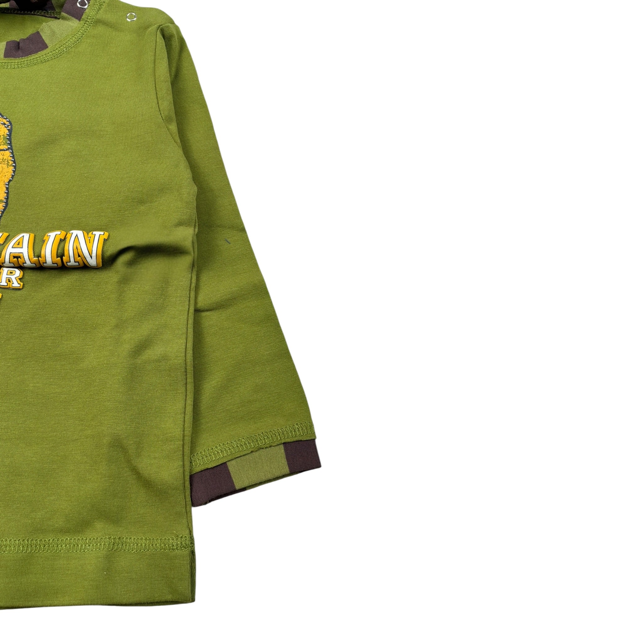 Monnalisa Shirt Girocollo tinta unita con Stampe Verde per Neonato 682602S8 VERDE MONNALISA 