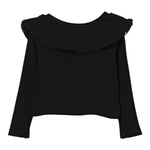 Monnalisa Maglia tinta unita con Colletto Nero per Bambina 71F607 NERO MONNALISA 