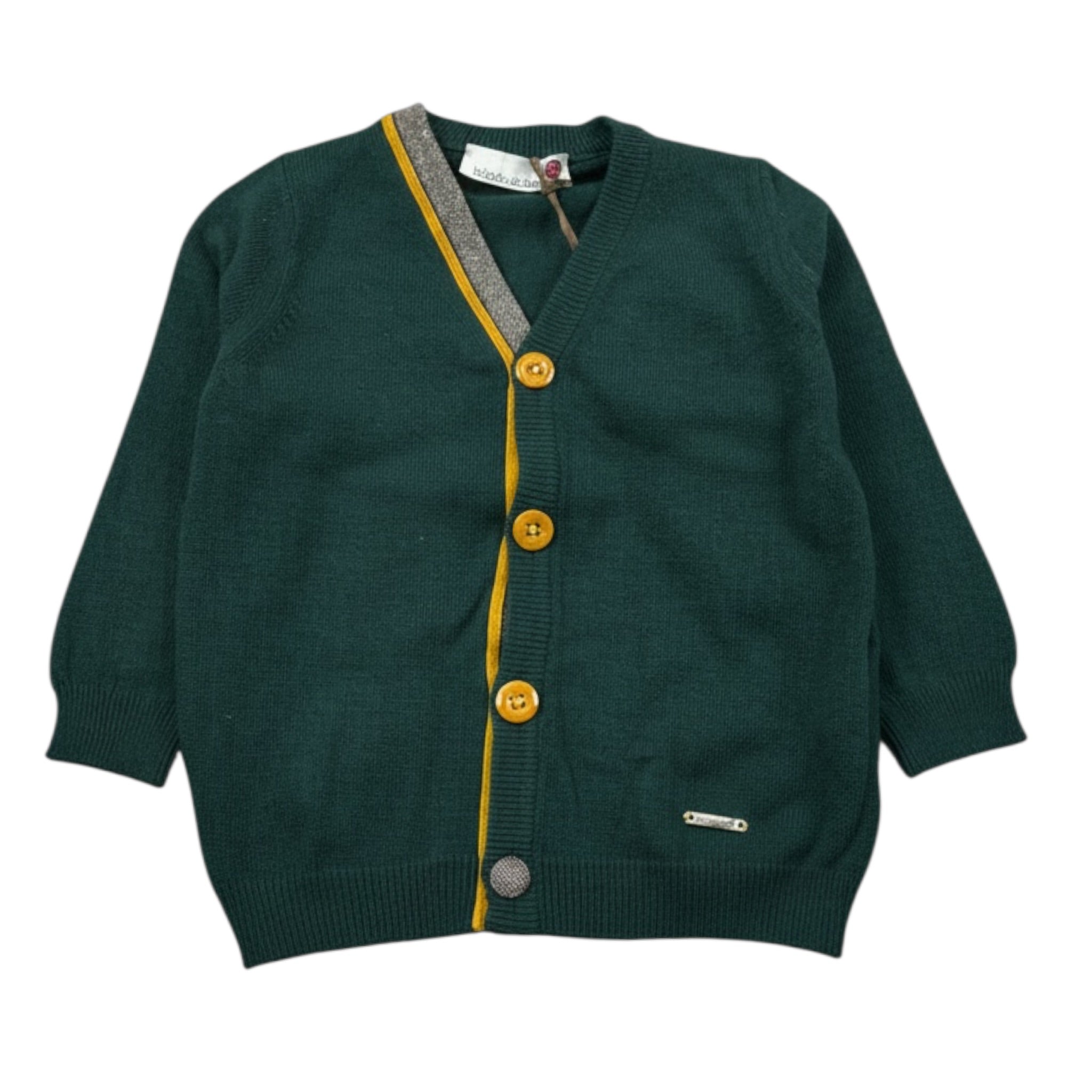 Monnalisa Cardigan tinta unita con Bottoni Verde per Neonato CRD VERDE MONNALISA 