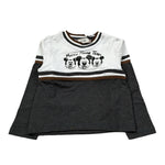 Monnalisa Shirt Bicolore Girocollo con Stampe Bianco/Grigio per Neonato SHTMNN BIANCO/GRIGIO MONNALISA 