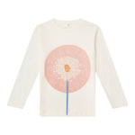 Monnalisa Shirt Girocollo tinta unita con Stampa Panna per Bambina TV8A80 PANNA MONNALISA 