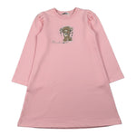Moschino Abito Manica Lunga tinta unita con Logo Rosa per Bambina 003904 ROSA MOSCHINO 