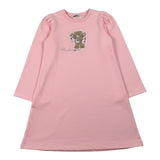 Moschino Abito Manica Lunga tinta unita con Logo Rosa per Bambina 003904 ROSA MOSCHINO 