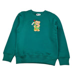 Moschino Felpa Girocollo tinta unita con Stampa Verde per Bambino H5F08V VERDE MOSCHINO 