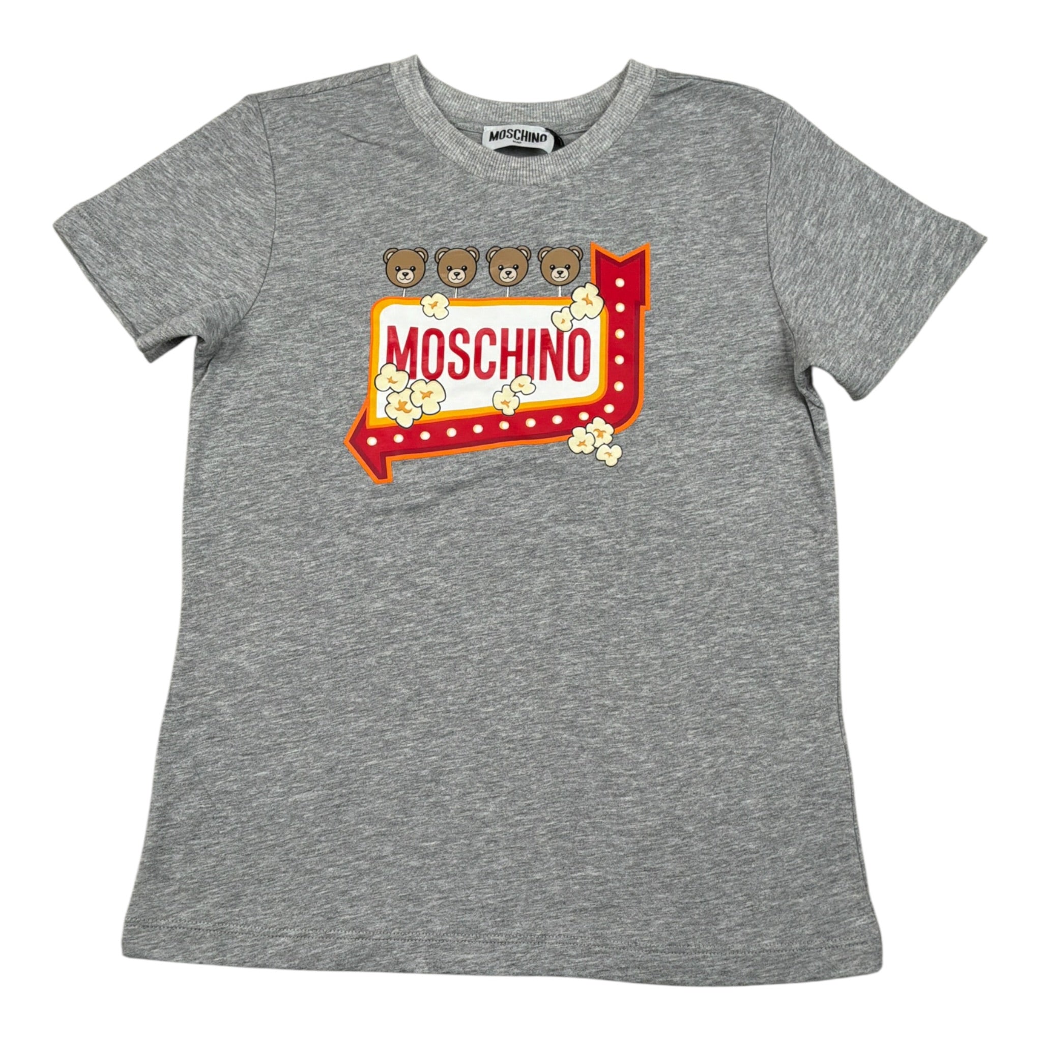 Moschino T-Shirt tinta unita con Stampa Grigio per Bambino H5M058 GRIGIO MOSCHINO 