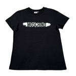 Moschino T-Shirt Girocollo tinta unita con Logo Nero per Bambino H8M058 NERO MOSCHINO 