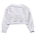 Moschino Felpa Modello Crop tinta unita con Stampa Bianco per Bambina HAF06G BIANCO MOSCHINO 