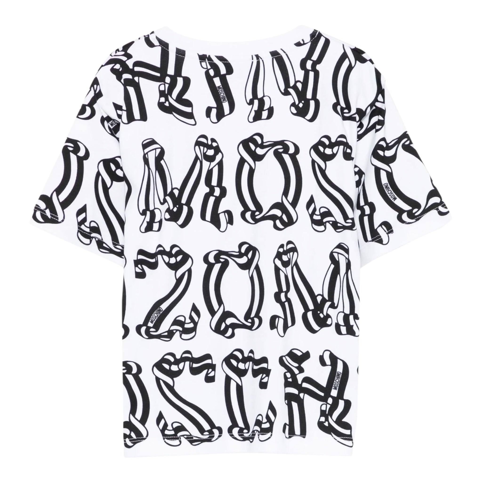 Moschino T-Shirt Girocollo tinta unita con Stampe Bianco per Bambino HAM06W BIANCO MOSCHINO 