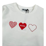 Moschino Shirt Girocollo tinta unita con Stampa Panna per Bambina HAO010 PANNA MOSCHINO 