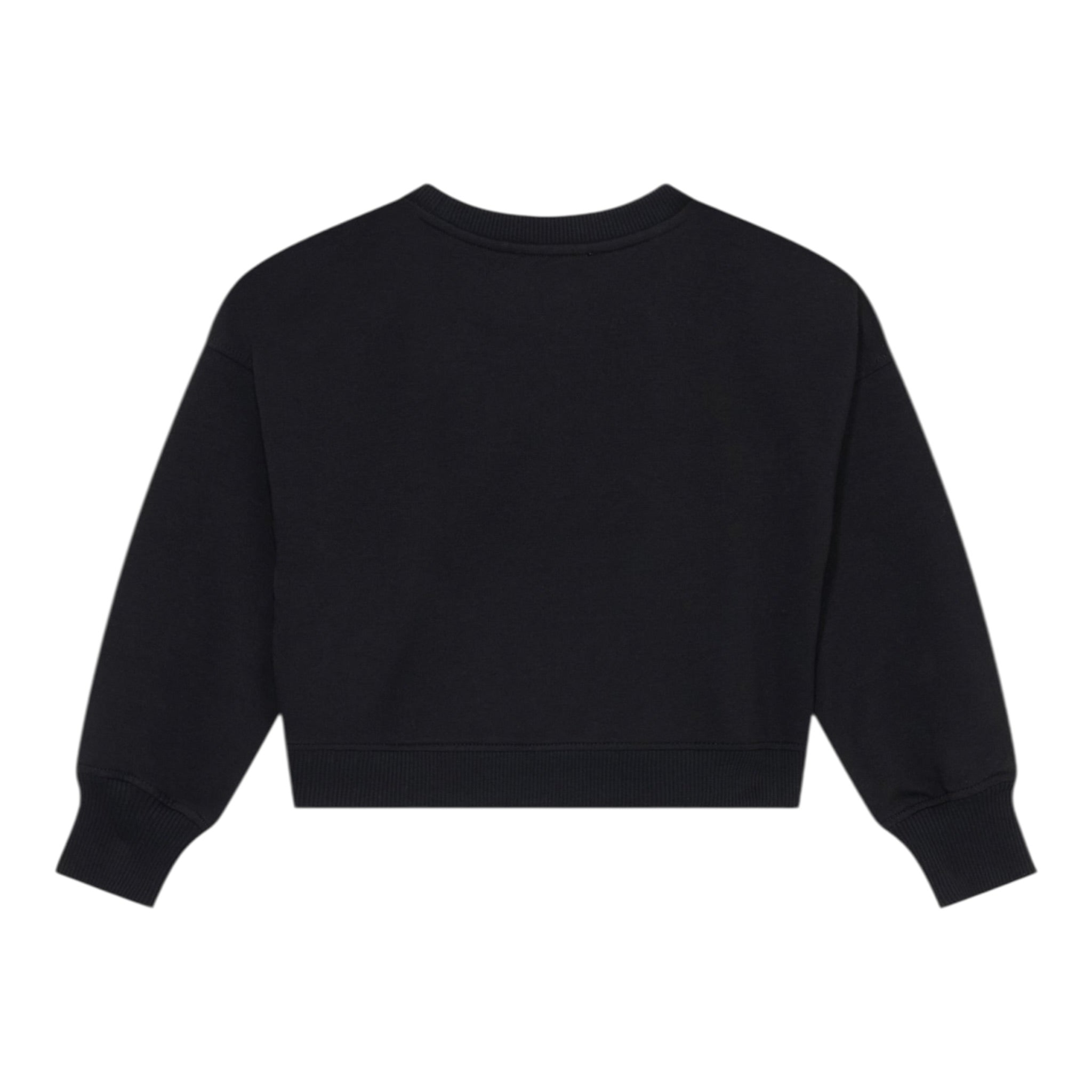 Moschino Felpa Chiusa Girocollo tinta unita con Stampa Nero per Bambina HDF06G NERO MOSCHINO 